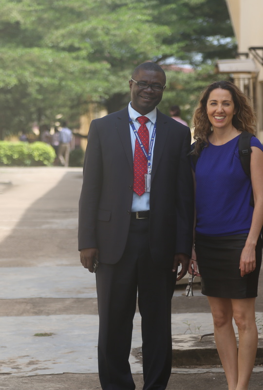 Christian Happi and Pardis Sabeti stand outside Redeemer's University